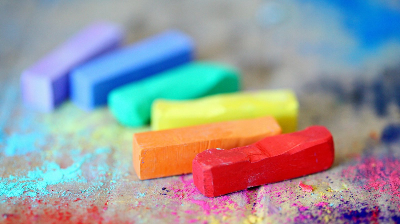 A crafty hobby, a diy project with colored chalk.